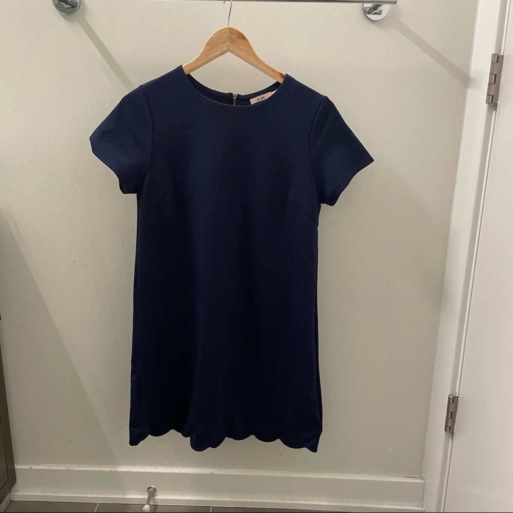 Never worn! Scalloped navy dress